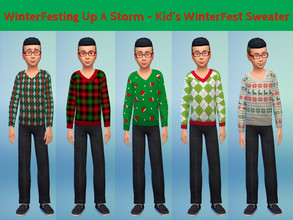 Sims 4 — WinterFesting Up A Storm- Kid's WinterFest Sweater by FreeganCreations — Happy WinterFest, My Freegan Babies!