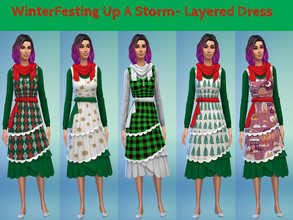 Sims 4 — WinterFesting Up A Storm- Layered Dress by FreeganCreations — Happy WinterFest, My Freegan Babies! May all your