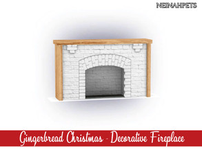 Sims 4 — Gingerbread Christmas - Decorative Fireplace {Mesh Required} by neinahpets — A decorative fireplace for