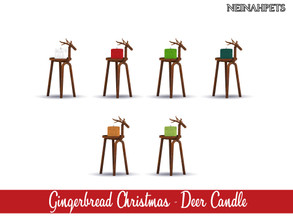 Sims 4 — Gingerbread Christmas - Deer Candle {Mesh Required} by neinahpets — A small candle on a decorative deer stand. 6