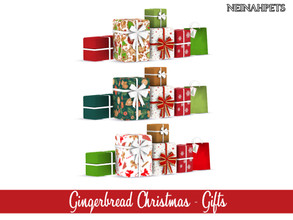 Sims 4 — Gingerbread Christmas - Gifts {Mesh Required} by neinahpets — A collection of Christmas gifts. 3 Styles