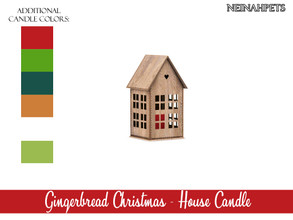 Sims 4 — Gingerbread Christmas - House Candle {Mesh Required} by neinahpets — A cute little wooden house with candle. 6