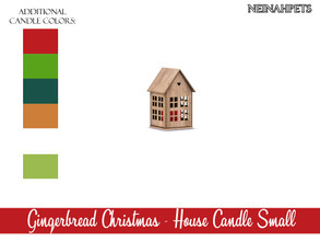 Sims 4 — Gingerbread Christmas - House Candle Small {Mesh Required} by neinahpets — A small wooden house with candle. 6