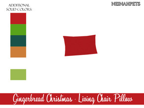 Sims 4 — Gingerbread Christmas - Living Chair Pillow {Mesh Required} by neinahpets — A set of holiday colored pillows for