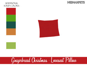 Sims 4 — Gingerbread Christmas - Loveseat Pillow {Mesh Required} by neinahpets — A set of loveseat pillows in holiday