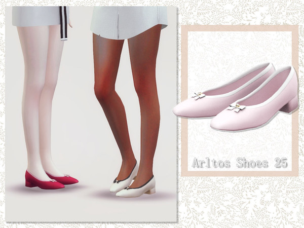 Sims 4 — Ribbon Mary Jane shoes / 25 by Arltos — 10 colors. HQ compatible.