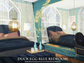 Sims 4 — Duck Egg Blue Bedroom by dasie22 — Duck Egg Blue Bedroom is a beautiful, romantic room. Please, use code