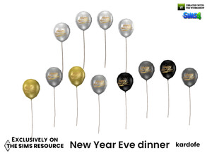 Sims 4 — New Year Eve dinner_Balloons by kardofe — Decorative balloons hanging from the ceiling, in four colour options