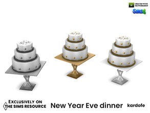 Sims 4 — New Year Eve dinner _Cake by kardofe — Beautiful New Year's Eve cake, decorative, in three colour options