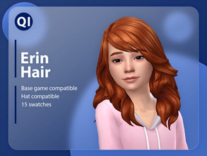 Sims 4 — Erin Hair by qicc — A wavy hairstyle with bangs. - Maxis Match - Base game compatible - Hat compatible - Child -