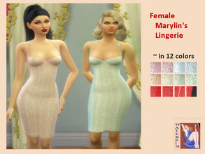 Sims 4 — ws Female Marylin's Lingerie - RC  by watersim44 — Female Marylin's Lingerie Dress recolor. This it's a