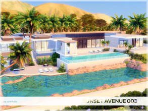 Sims 4 — Sunset Avenue 003 by sinhhala — A resort-inspired house with separate suites and social spaces that connect to