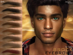 Sims 4 — Brock Eyebrows N120 by MagicHand — Soft arch male eyebrows in 13 colors - HQ compatible. Preview - CAS thumbnail