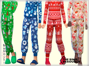 Sims 4 — Pants Christmas  by bukovka — Pants for children of both sexes. Installed offline, suitable for base game. 4