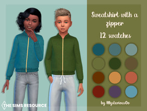 Sims 4 — Sweatshirt with a zipper by MysteriousOo — Sweatshirt with a zipper for kids in 12 colors 12 Swatches; Base Game