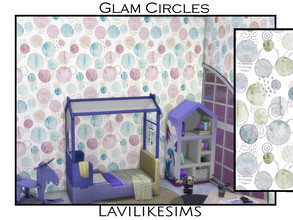 Sims 4 — Glam Circles by lavilikesims — A beautiful corolful, glamourous wallpaper, perfect for adding color to any room.