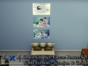 Sims 4 — TXT Freeze: World Posters Set 7(Yeonjun&Group)-REQUIRES MESH by PhoenixTsukino — Set of posters featuring
