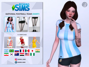 Sims 4 — Female national football team Shirts by MetalboyIV — 13 swatches of female football shirts
