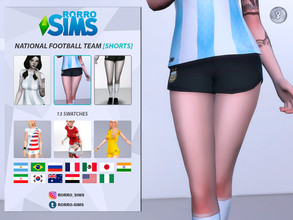 Sims 4 — Female national football team Shorts by MetalboyIV — 13 swatches of female football shorts