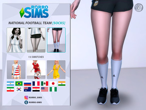 Sims 4 — Female national football team Socks by MetalboyIV — 13 swatches of female football socks