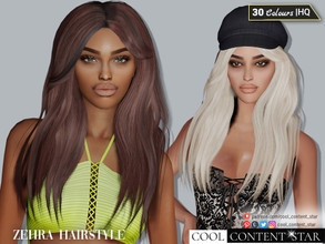 Sims 4 — .:Hairstyle 13 - Zehra:. (partreon) by sims2fanbg — .:Hairstyle 13 - Zehra:. 30 colors, All lods Compatible with