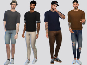 Sims 4 — Quarter Sleeve Tee by McLayneSims — TSR EXCLUSIVE Standalone item 15 Swatches MESH by Me NO RECOLORING Please