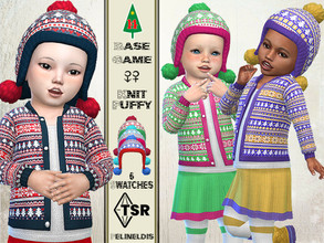 Sims 4 — Knitted Winter Hat  by Pelineldis — A lovely knitted winter hat with bobbles for toddler boys and girls . Comes