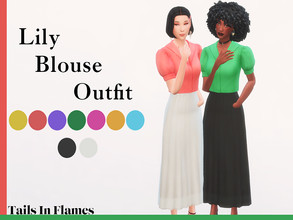 Sims 4 — Lily Blouse Outfit by Tails_in_Flames — made for female sims 