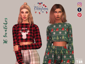 Sims 4 — Christmas Sweater - MTP16 by laupipi2 — Enjoy this new Christmas sweater in 16 colours :) -Custom mesh, all LODs