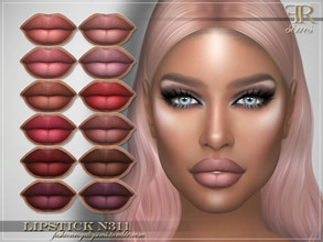Sims 4 — Lipstick N311 by FashionRoyaltySims — Standalone Custom thumbnail 12 color options HQ texture Compatible with HQ