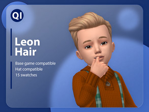 Sims 4 — Leon Hair by qicc — A pompadour hairstyle. - Maxis Match - Base game compatible - Hat compatible - Toddler - 15