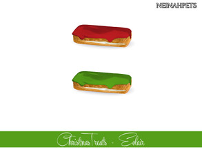 Sims 4 — Christmas Treats - Eclair by neinahpets — A cream filled eclair with delicious holiday icing topping. 2 Colors