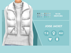 Sims 4 — Joise Jacket by simcelebrity00 — Hello Simmers! This puffy vest, ribbed sweater, and base game compatible combo