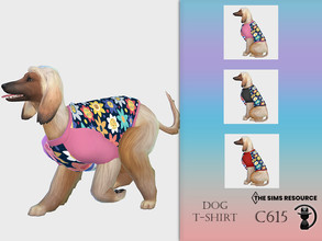 Sims 4 — Dog T-shirt C615 by turksimmer — 3 Swatches Compatible with HQ mod Works with all of skins Custom Thumbnail All