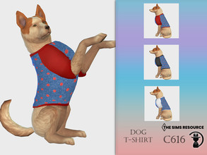 Sims 4 — Dog T-shirt C616 by turksimmer — 3 Swatches Compatible with HQ mod Works with all of skins Custom Thumbnail All