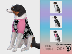 Sims 4 — Dog T-shirt C618 by turksimmer — 3 Swatches Compatible with HQ mod Works with all of skins Custom Thumbnail All