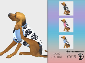 Sims 4 — Dog T-shirt C619 by turksimmer — 3 Swatches Compatible with HQ mod Works with all of skins Custom Thumbnail All