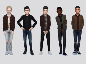Sims 4 — Rogen Leather Jacket Boys by McLayneSims — TSR EXCLUSIVE Standalone item 11 Swatches MESH by Me NO RECOLORING