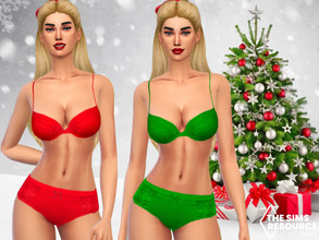 Sims 4 — Christmas Lace Intimates by saliwa — Christmas Lace Intimates 2 Christmas Colours
