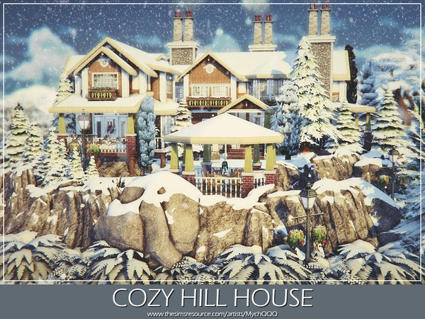 Sims 4 — Cozy Hill House by MychQQQ — Lot: 50x40 Value: $ 204,119 Lot Type: Residential House Contains: - 3 bedroms - 5