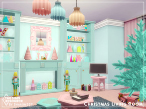 Sims 4 — Christmas Living Room - TSR CC Only by sharon337 — This is a Room Build 6 x 5 Room $9,466 Short Wall Height