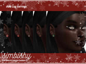 Sims 4 — Yule Log Earrings (Christmas) by simbishy — These are tiny Christmas yule log polymer clay earrings in 5