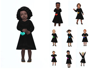 Sims 4 — ErinAOK Toddler Dress 1214 by ErinAOK — Toddler Sequin Heart Dress 9 Swatches