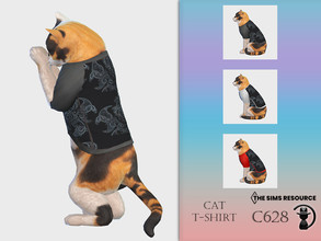 Sims 4 — Cat T-shirt C628 by turksimmer — 3 Swatches Compatible with HQ mod Works with all of skins Custom Thumbnail All