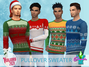 Sims 4 — Holiday21 Pullover Sweater by SimmieV — A collection of eight pullover sweaters featuring individual winter