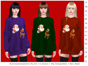 Sims 4 — Oversize Sweatshirt No.03 by ChordoftheRings — OversizeSweatshirt No.03 - 6 Colors - New Mesh (All LODs) - All