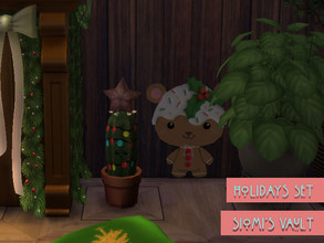 Sims 4 — Holidays Cute Cactus by siomisvault — A cute small Christmas cactus for your holidays! thanks for the support