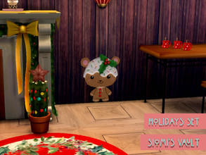 Sims 4 — Holidays Decor Sticker by siomisvault — A cute super cute Christmas Bear Sticker BUT LOOK AT THIS CUTE BEAR