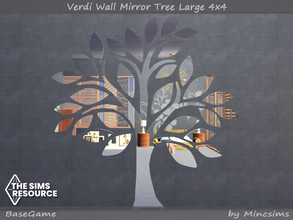 Sims 4 — Verdi Wall Mirror Tree Large 4x4 by Mincsims — Basegame Compatible 1 swatch