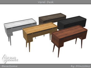 Sims 4 — Verdi Desk by Mincsims — Basegame Compatible. 5 swatches.